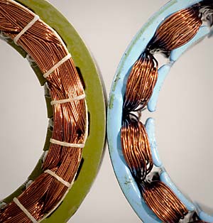 advanced brushless motor stator winding with a tightly packed, high fill factor